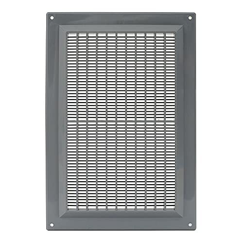 Grey Air Vent Grille – 250mm x 170mm – Flat Louvre – Duct Ventilation Cover.