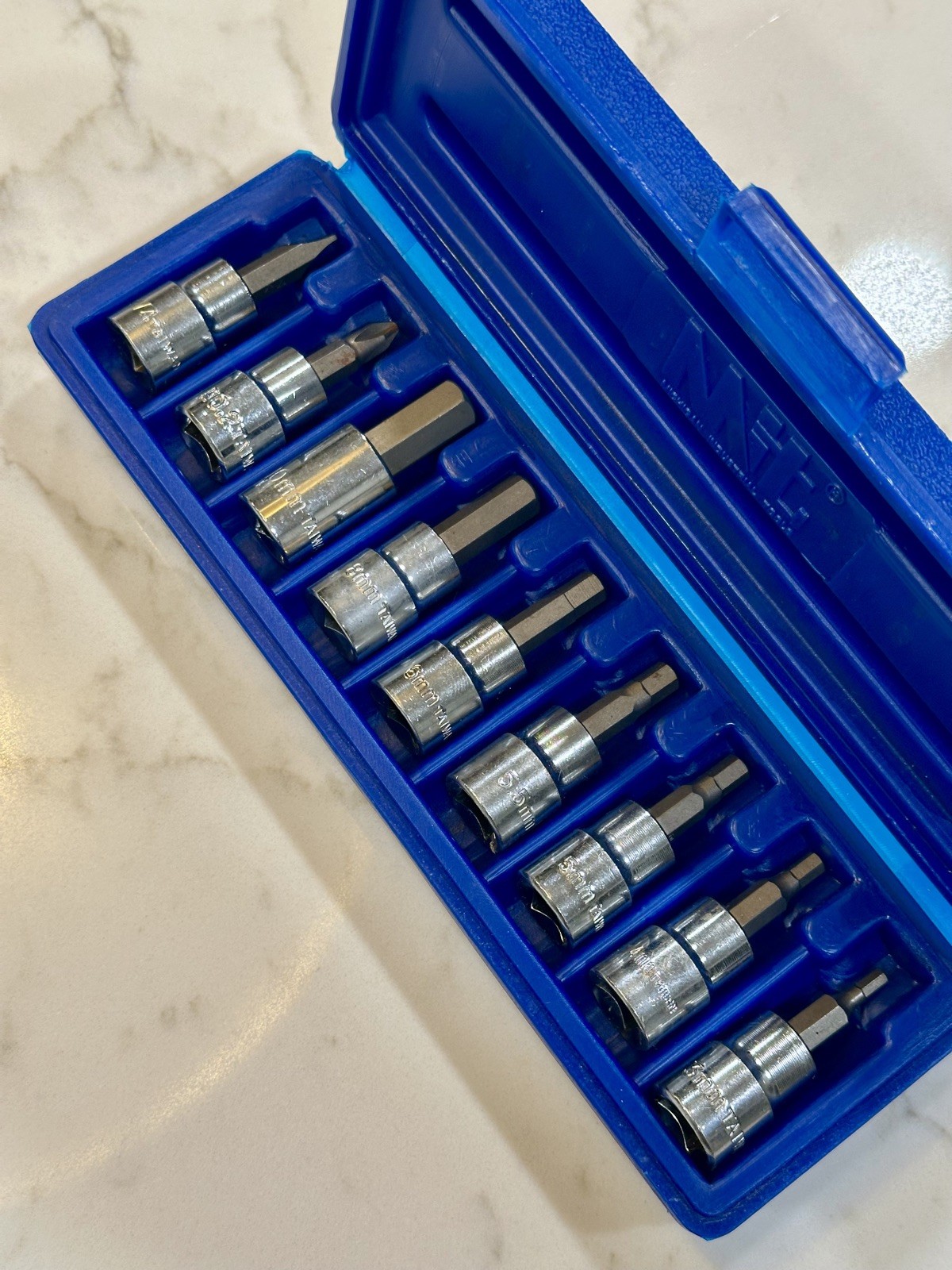 MIT Michigan Industrial Tools Chrome Torx/Star Bits: 9 Piece Lot: Blue Case
