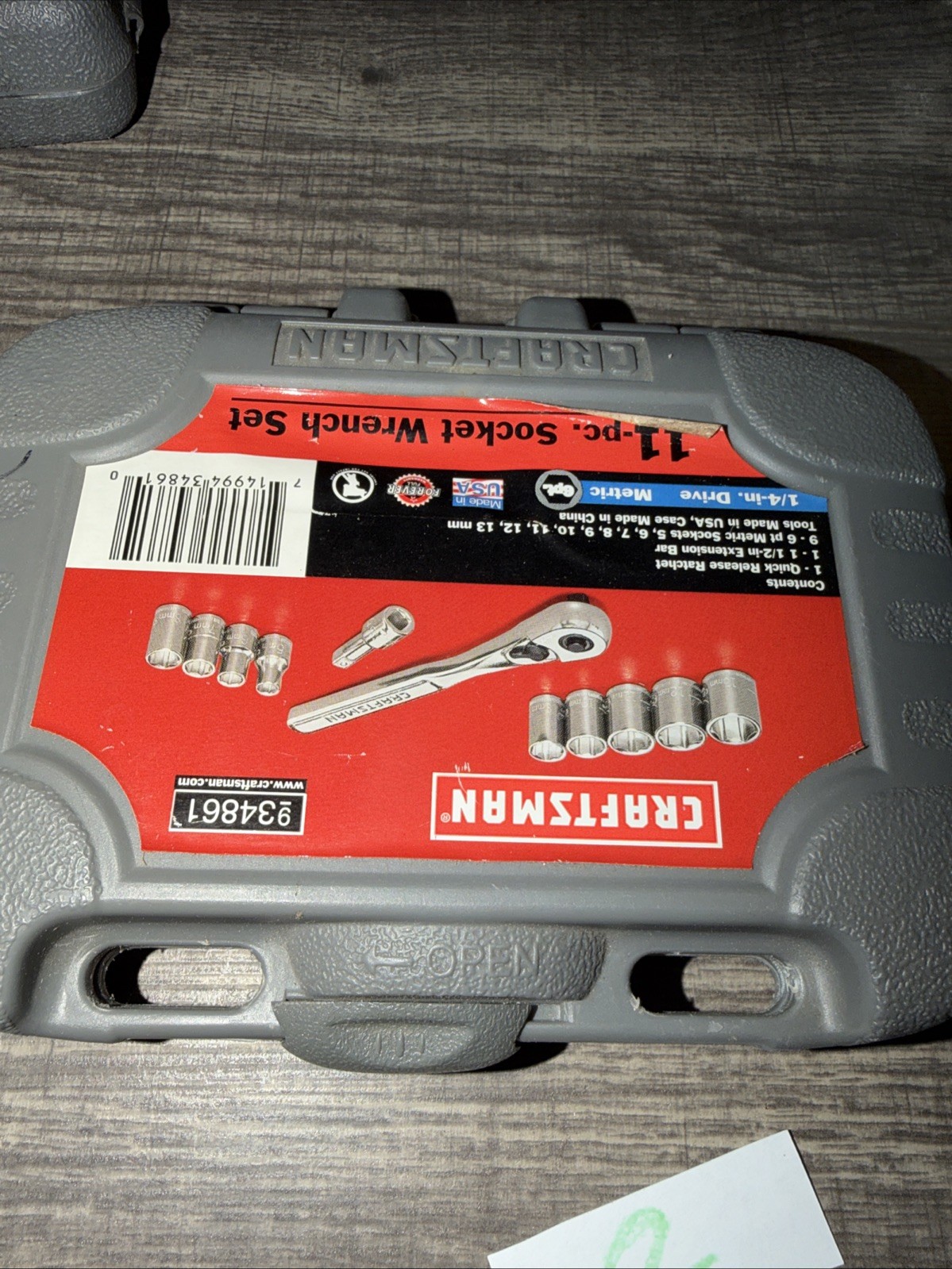 Sears Craftsman 11pc Metric 1/4″ Drive Socket Wrench Set 34861 USA 5-13mm