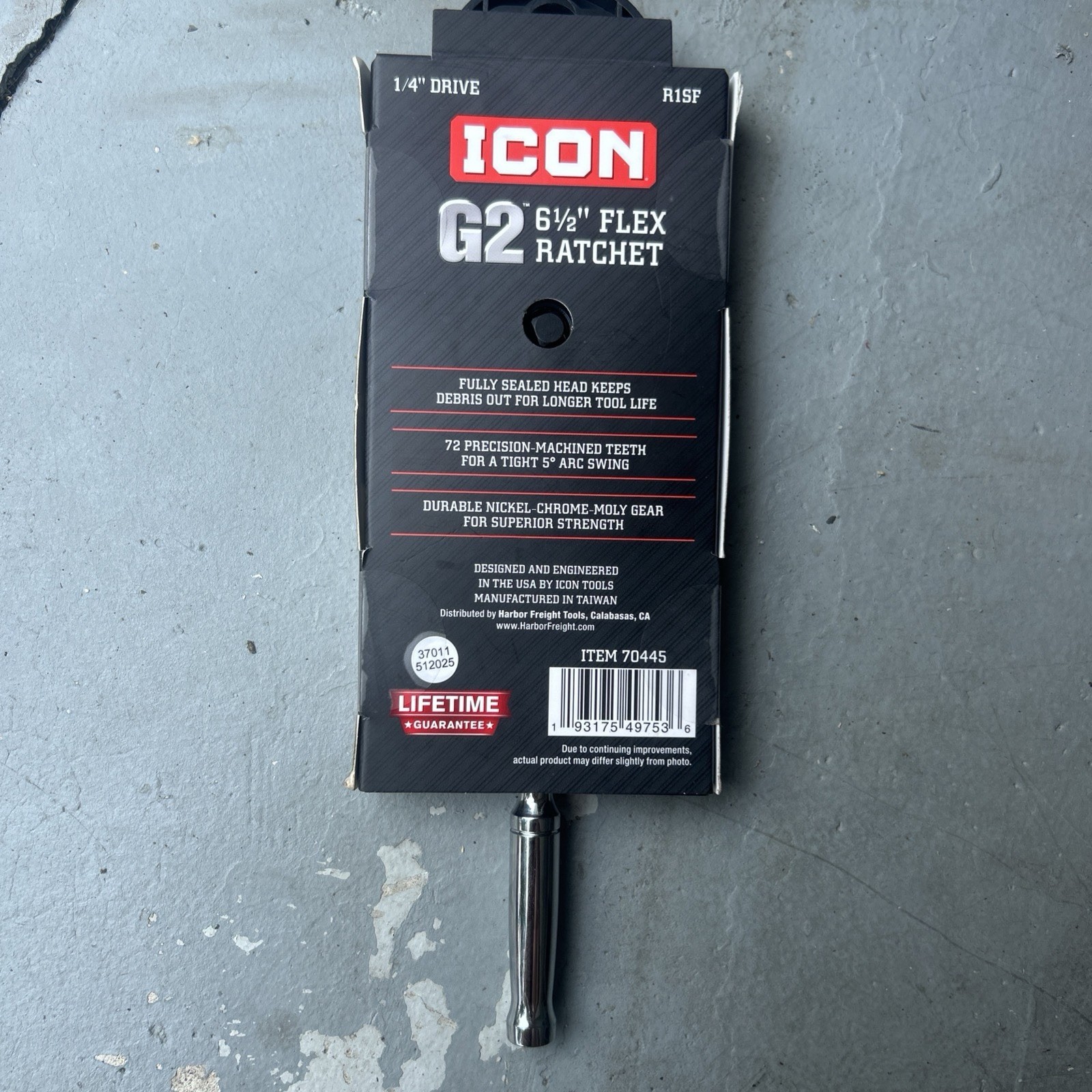 ICON 1/4 in. Drive Ratchet w/ Standard Grip R1SF ~ 6 1/2″ Flex Head ITEM 70445