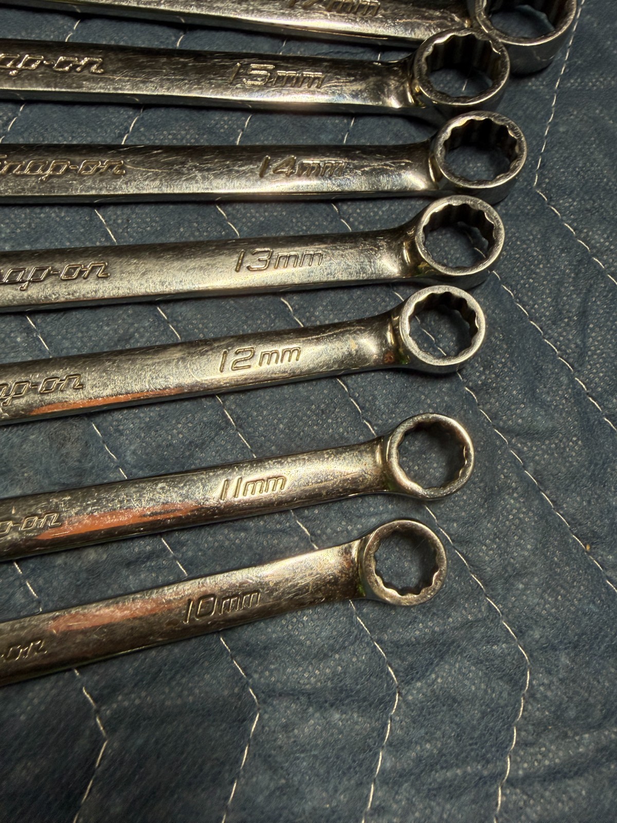 7 Piece Snap-on Metric Combination Wrench Set OEXM707B 10mm – 15mm + 17mm