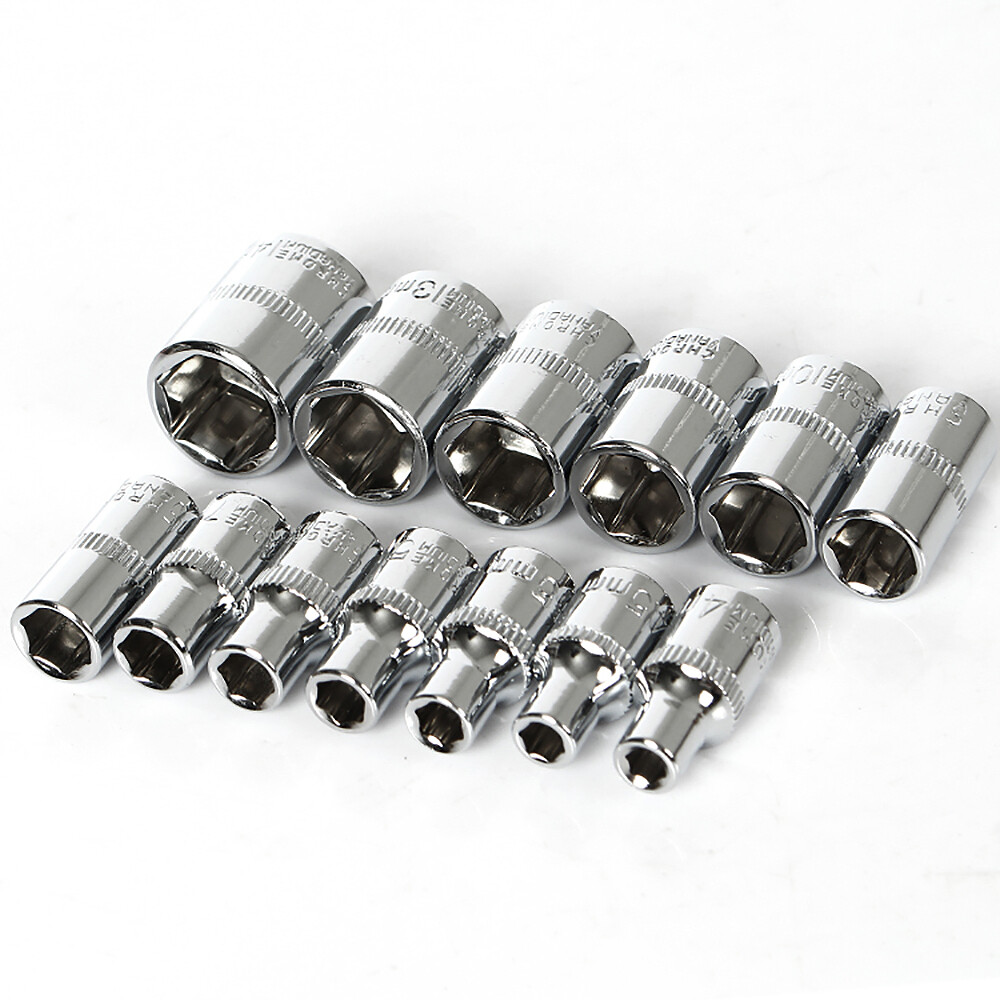 1/4″ Socket Deep Drive Ratchet Deep Hex Sockets CR-V Steel Long Reach 4mm-14mm