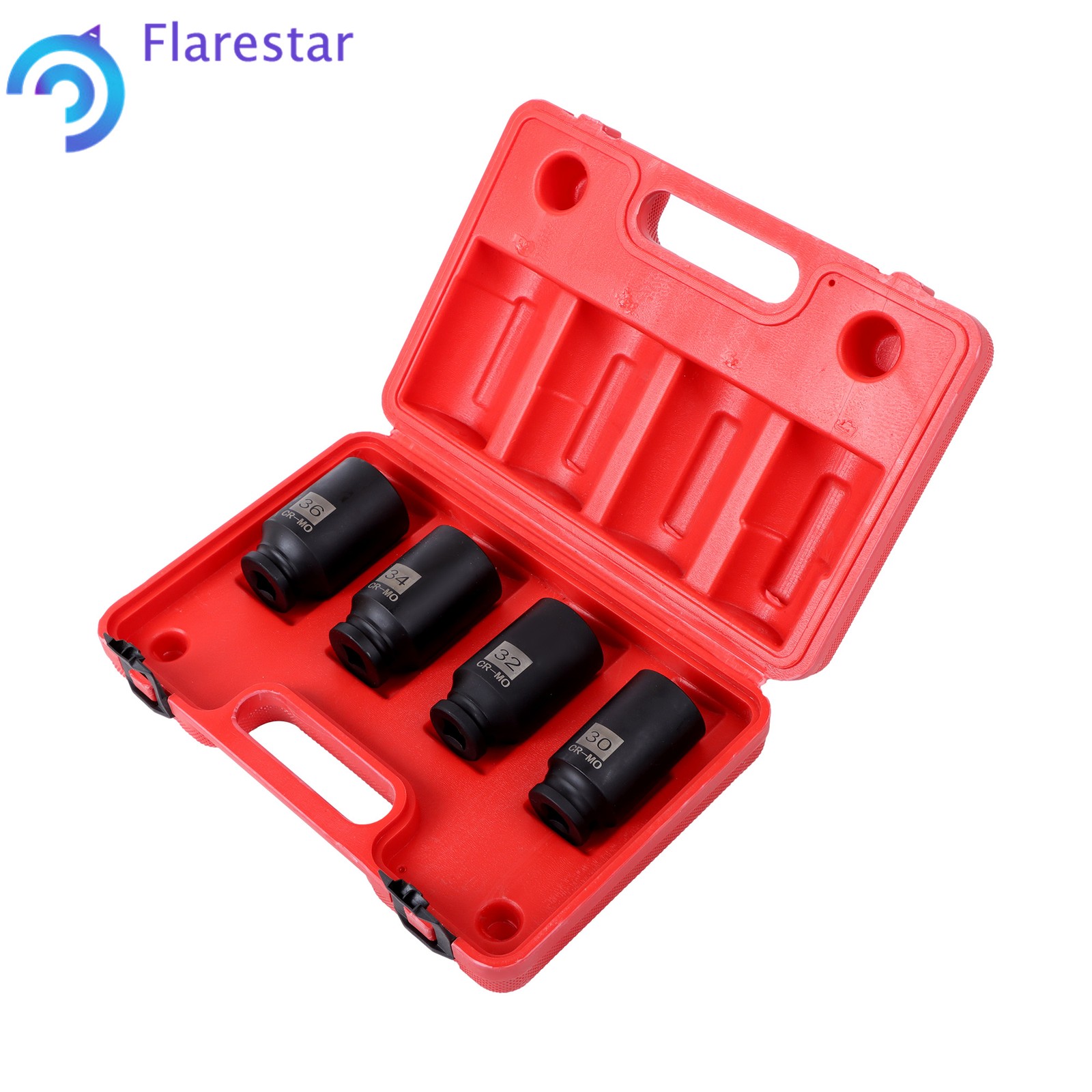 4Pcs Drive Spindle Axle Nut Socket Set 30mm 32mm 34mm 36mm 12 Point