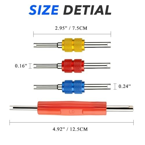 Air Conditioning Valve Core Remover Tool Kit Double Head for R134A R12 HVAC Tire