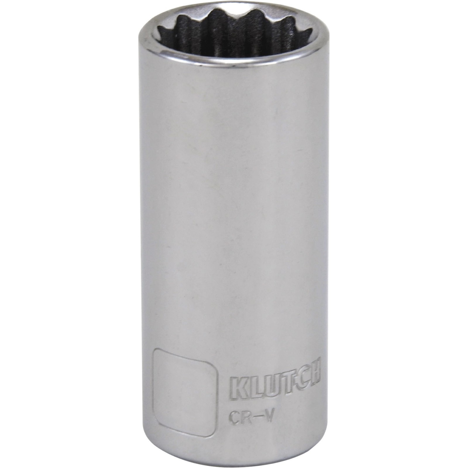 Klutch 3/8in.-Drive Deep Socket, 12-Pt., Metric, 17mm, Chrome Vanadium Steel