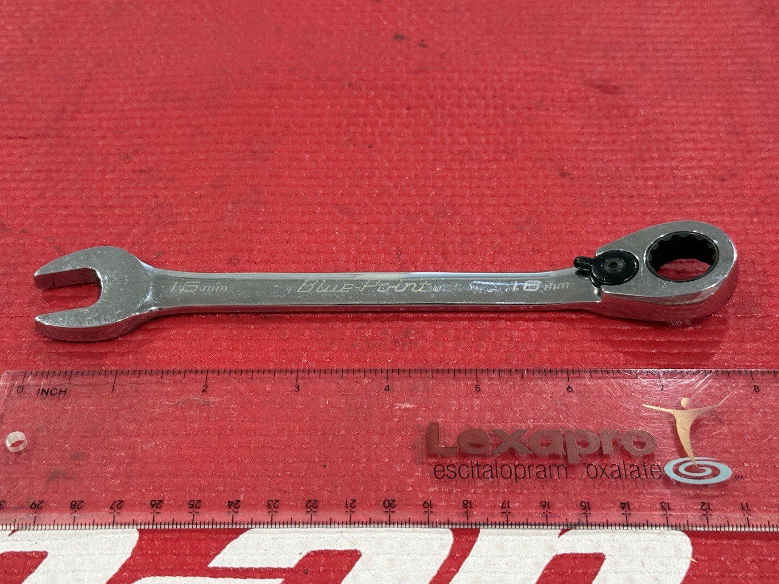 Snap On Blue Point 16mm 15° Offset Ratcheting Combination Wrench BOERM16