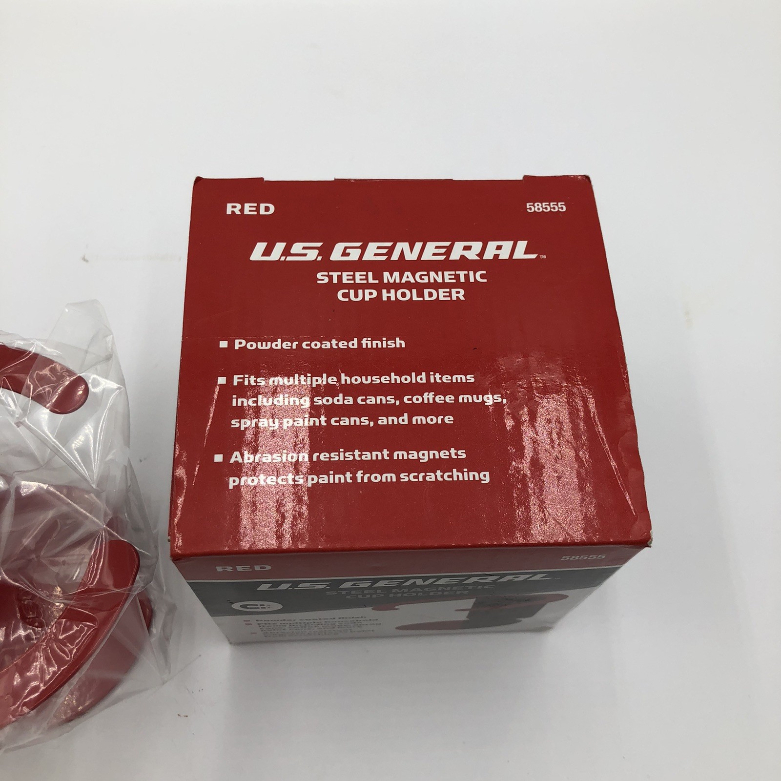 US General Steel Magnetic Cup Holder Magnetic Cup Holder Red 58555 Toolbox Acces