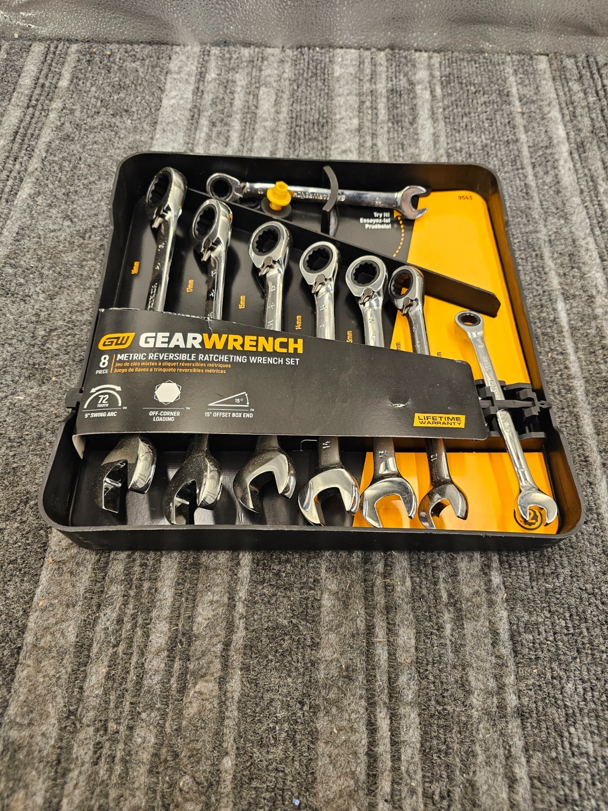 GearWrench 9543 8pc Reversible Ratcheting Combination Wrench Assembly