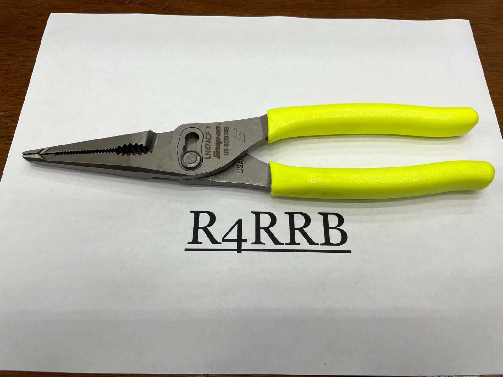 Snap-On Tools USA NEW HIVIZ 9″ Soft Grip Long Nose Slip Joint Pliers LN47ACFHV
