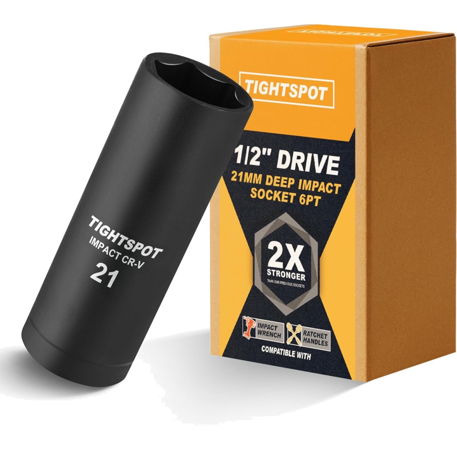 21 mm Deep Impact Socket 1/2 Inch Drive 6 Point Anti-Rounding
