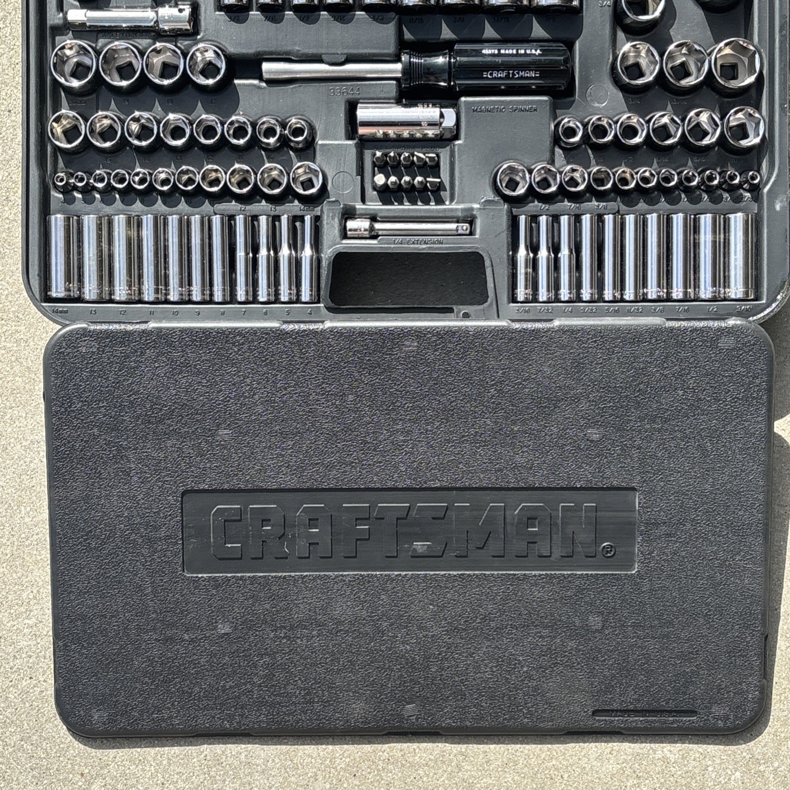 Craftsman Mechanics Socket Wrench Tool Set Metric & SAE ALL 6 POINT 9 33644 USA