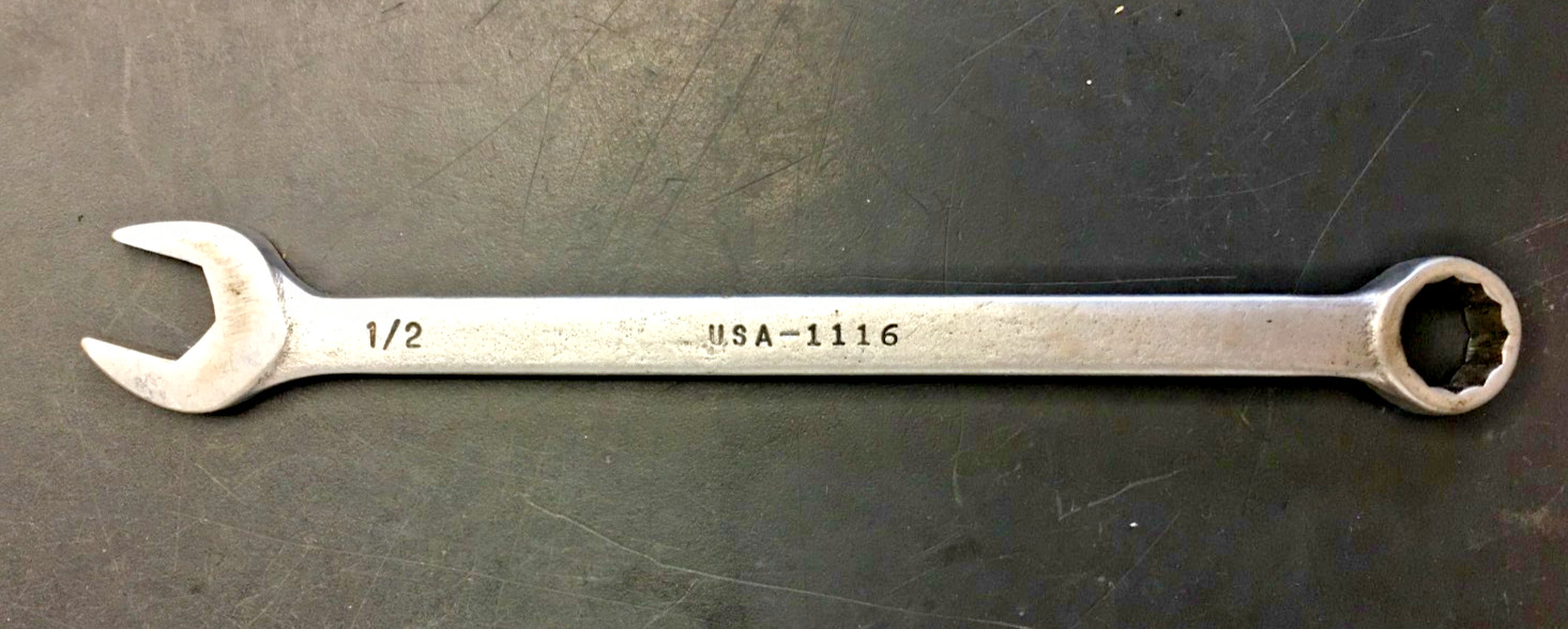Wright Tool 1/2″ Combination Wrench 12 PONT, 1116 Satin, USA, VINTAGE