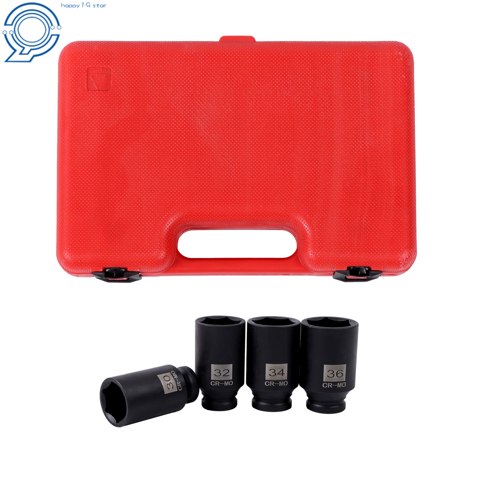 4PCS 1/2″ Drive Spindle Axle Nut Socket 12 Point 30mm 32mm 34mm 36mm Remover