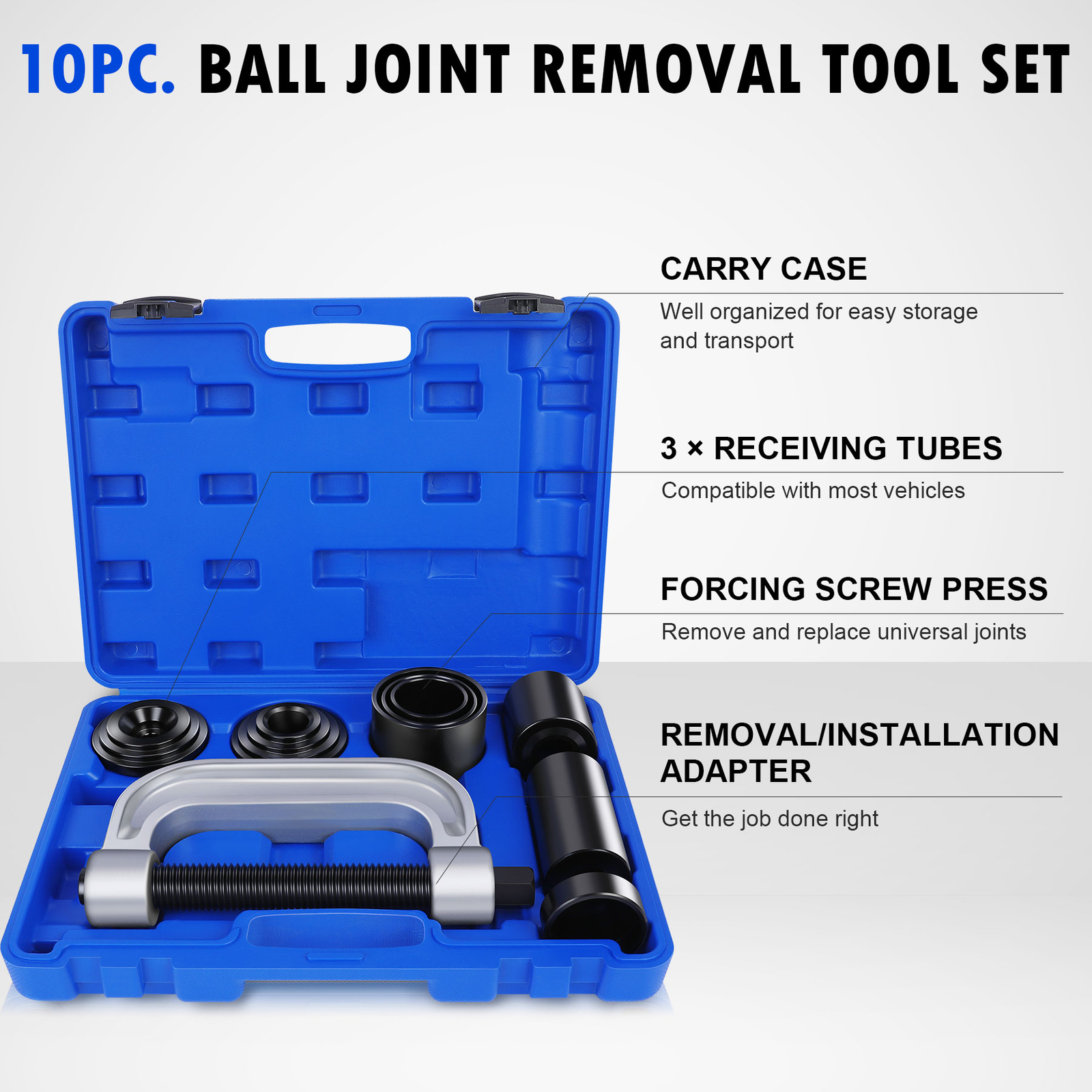 OMT 4 in 1 Ball Joint Press & U Joint Removal Tool Kit w 4-Wheel Drive Adapters