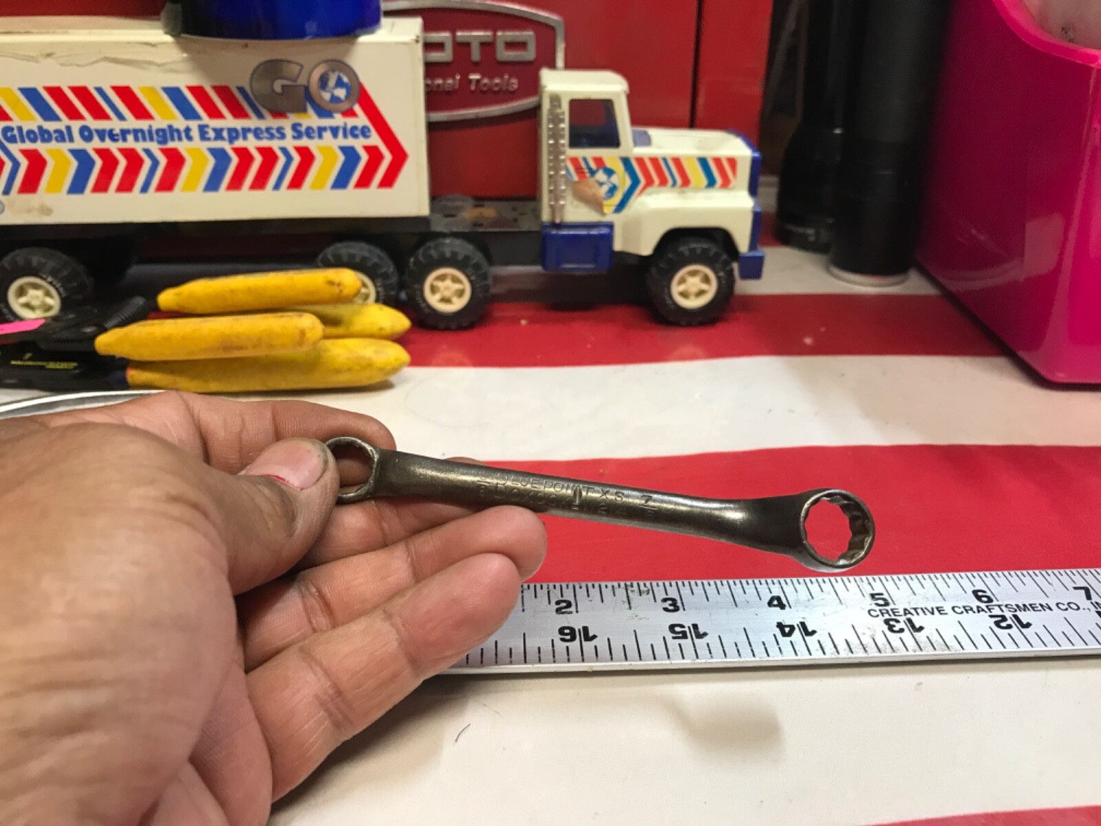 Blue point tools wrench 3/8” & 7/16” XS1214 offset vintage GGG