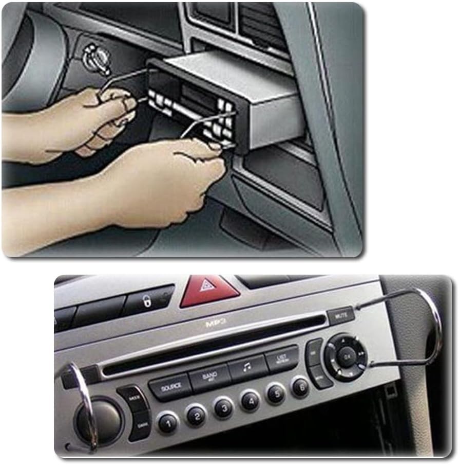 2PCS U-Shaped Stainless Steel Car Radio Removal Tool Kit for Easy Disassembly