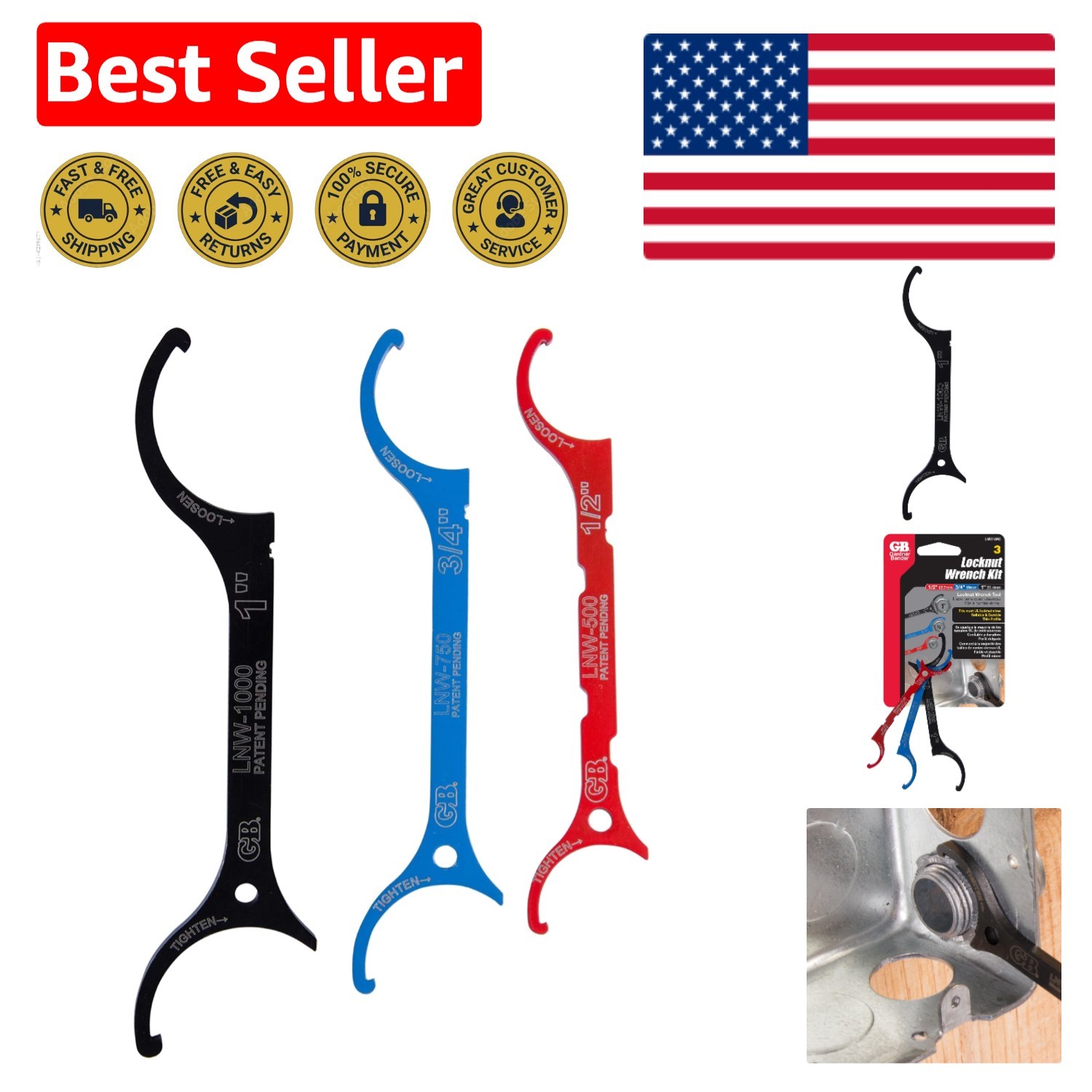 Alloy Steel Locknut Wrench Set – Lightweight, Manual Operation and Color-Coded