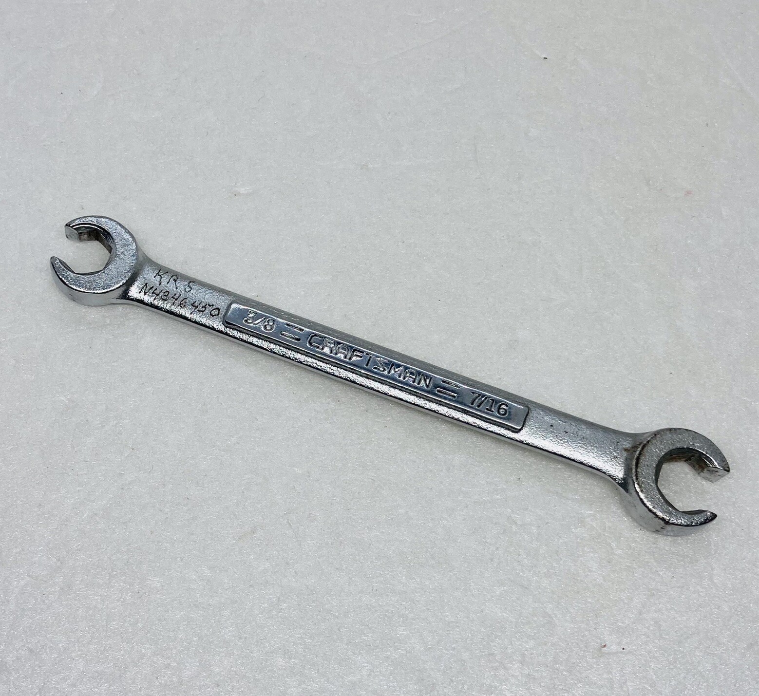 Vintage Craftsman V 44174 3/8” 7/16″ SAE Double Open End Wrench Tool 6” USA T1