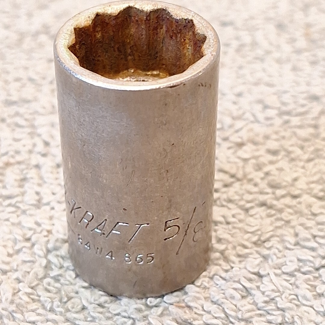Vintage Powr-Kraft 1/2″ Drive Sockets Lot Of 7. (6 – 12pt & 1 8pt) SEE DESCRIPTI
