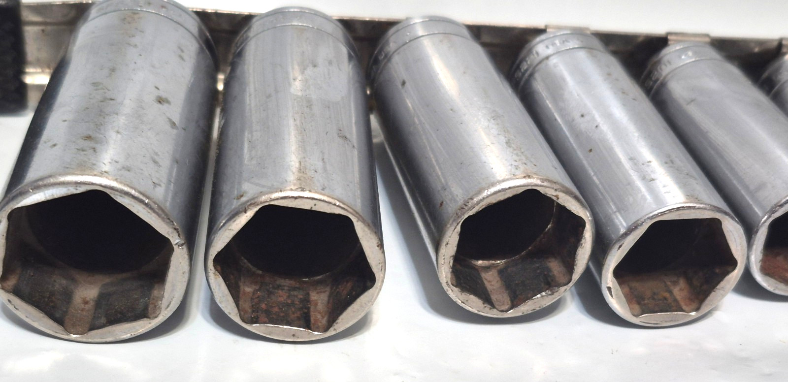 Snap-on 3/8″ Drive 10 PC 6pt Point Deep Socket Set.. missing 9/16″