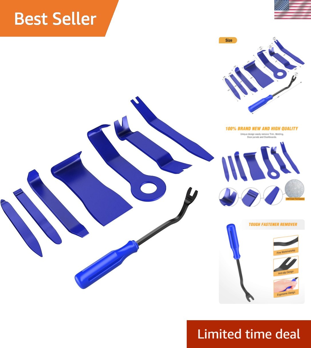 Gooacc 8-Piece Auto Trim Tools in Blue – Lightweight and Multi-Use Solution