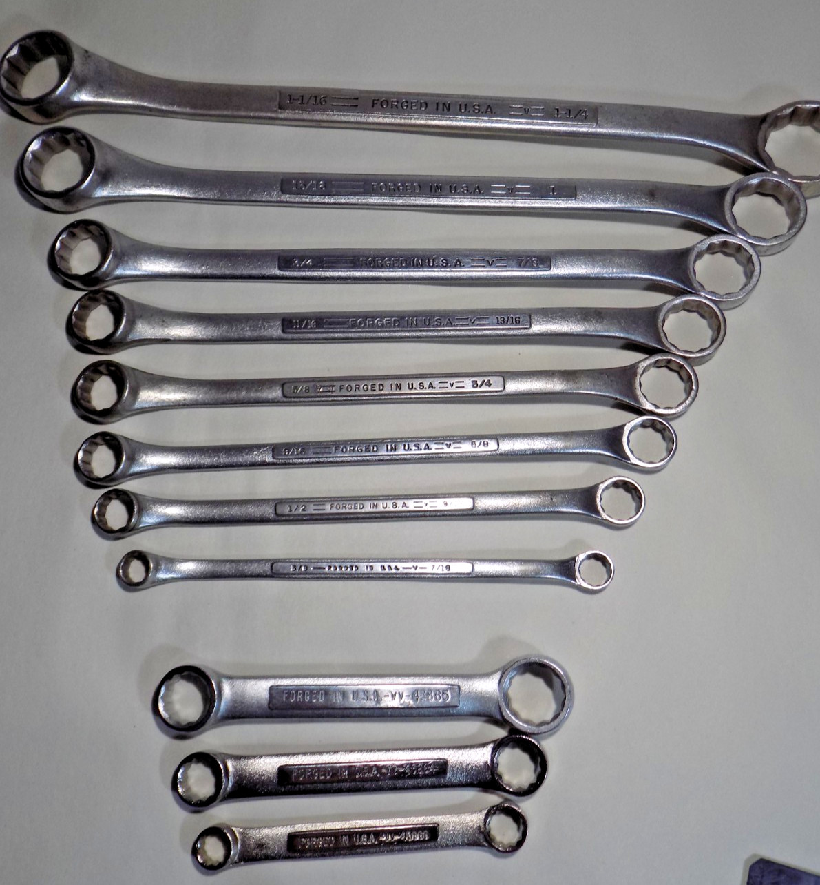 Nice 8+3 Pc. USA Craftsman Offset Box/Stubby Wrench Sets-3/8″-1 1/14″