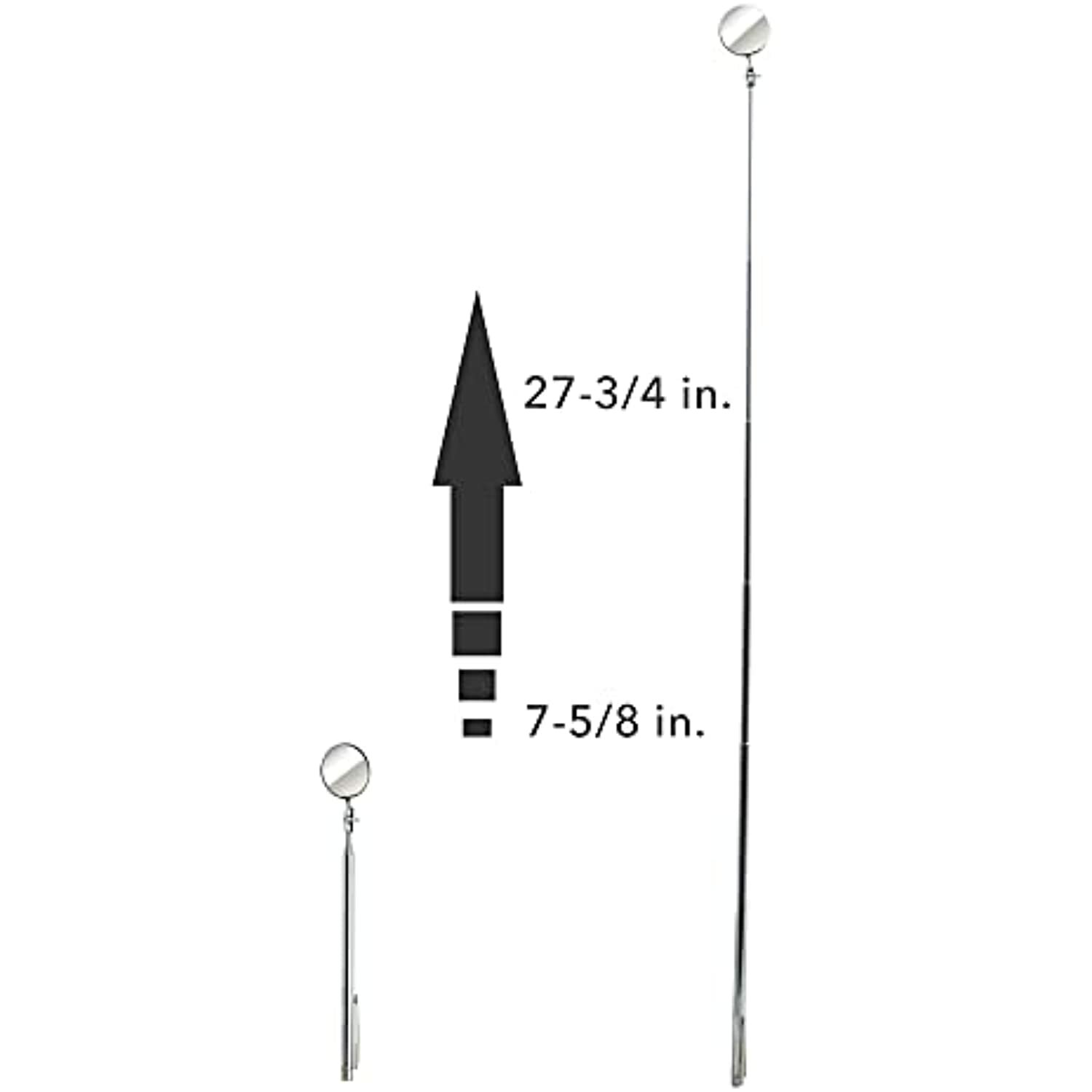 Ullman HTC-2FL Flexible Inspection Mirror, 2-1/4″ Diameter, 32″ Extended Handle