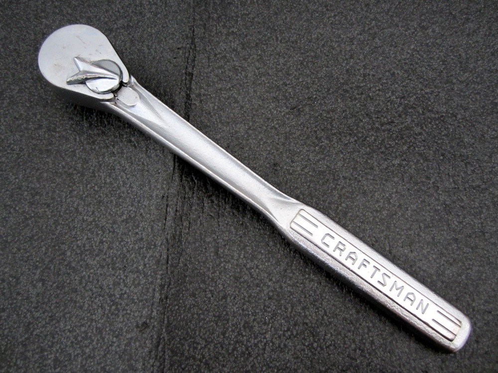 Vintage Craftsman 1/2″ Drive Ratchet 44970 Oil Port =V= Flying V Made in USA