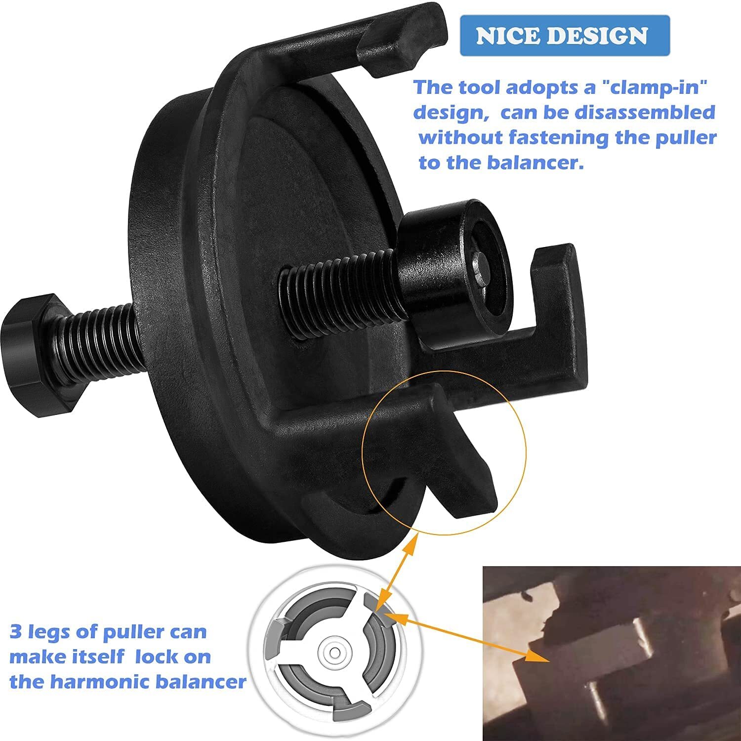25264 Harmonic Balancer Puller Crank Pulley Puller For GM Dodge Chrysler Ford