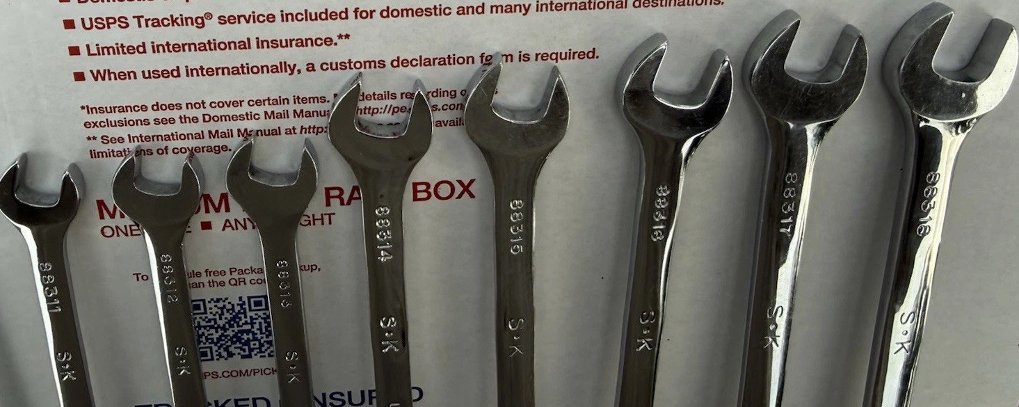 VINTAGE S-K Tools USA Super-Krome® Metric W/CASE Super Chrome wrenches CLEAN