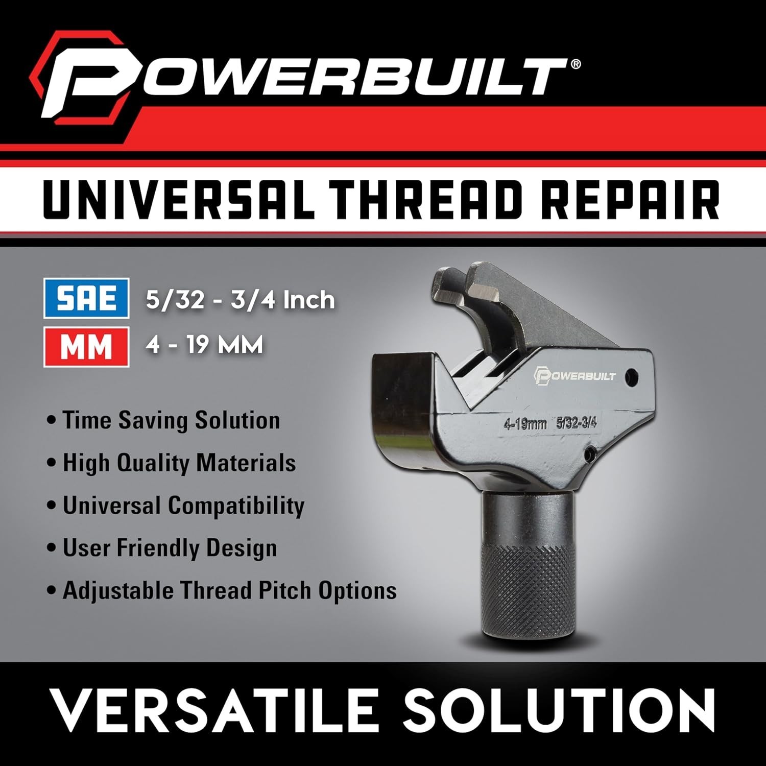 Universal Damaged Threads Tool 5 32 to 3 4 Inch SAE and 4 to 19 Millimeter