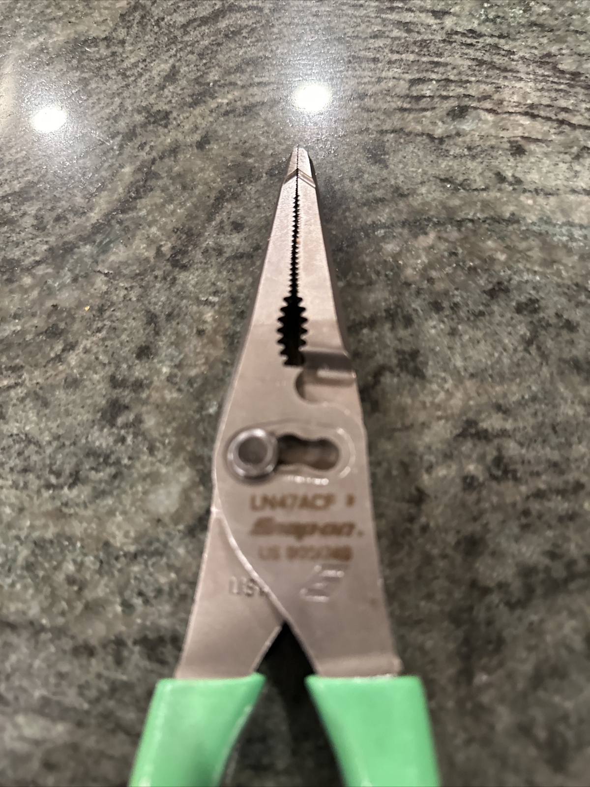 Snap On ln47acf 9” talon grip®️ long nose slip joint pliers green