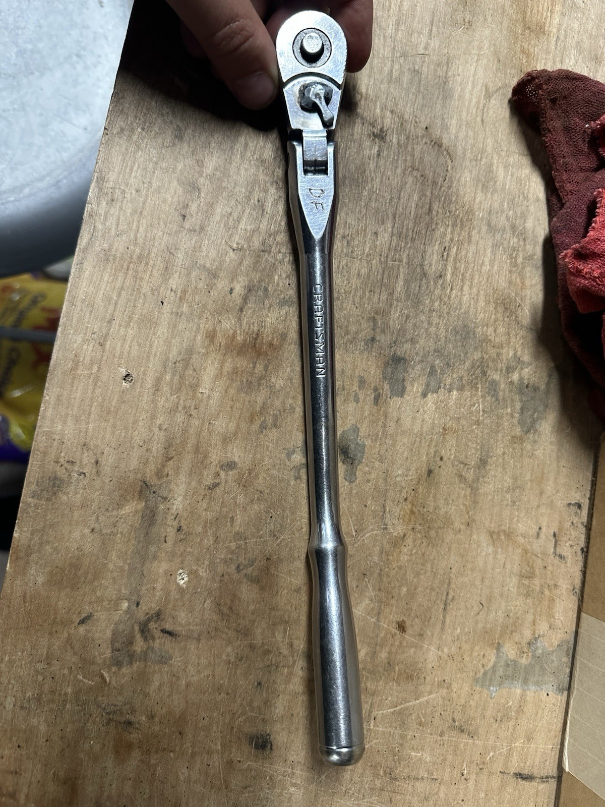 Craftsman Bent Handle Flex Head Ratchet No 44835 L-AA Works Cleaned Tested