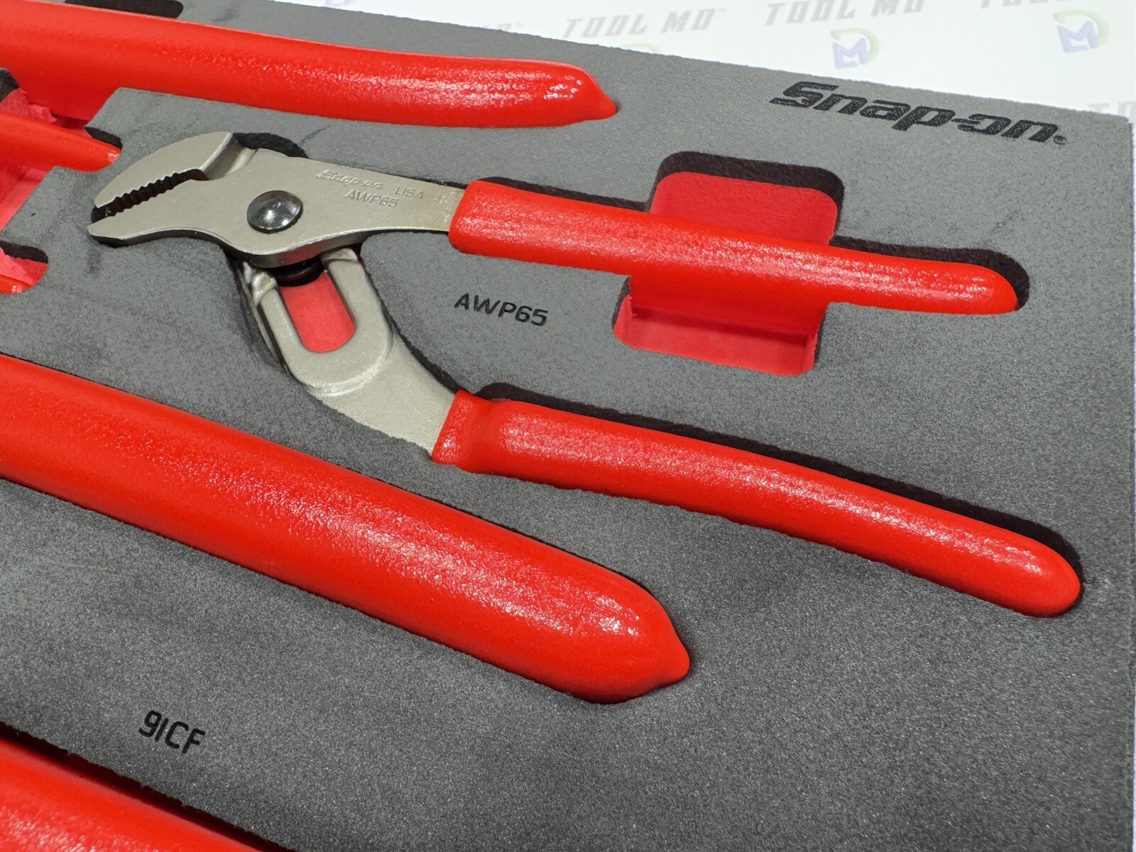Snap-on Tools USA NEW RED 6-Piece Adjustable Joint Pliers Foam Set PLAJ600FR
