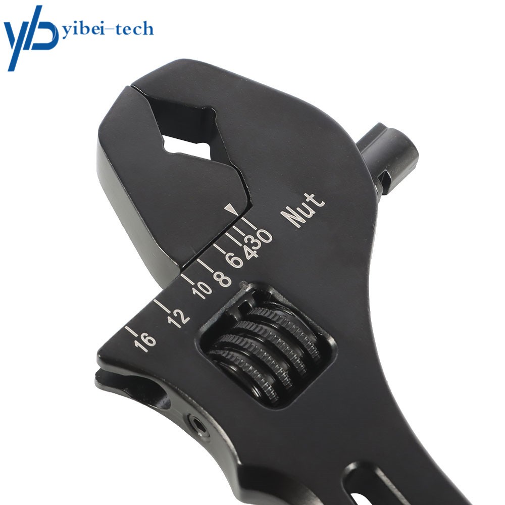 Black Adjustable Wrench Aluminum Tool Spanner for Hose End Fitting 3AN-16AN