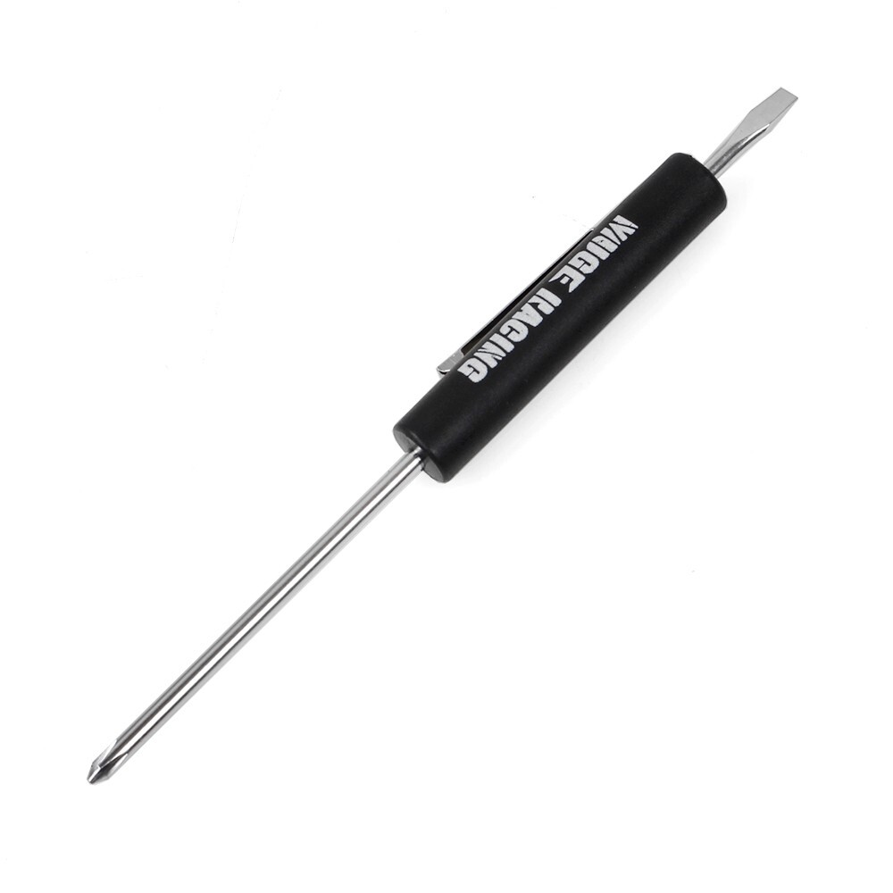 Mini Pocket Screwdriver Flat Tip w/ Magnet and Clip Phillips Slotted Flat