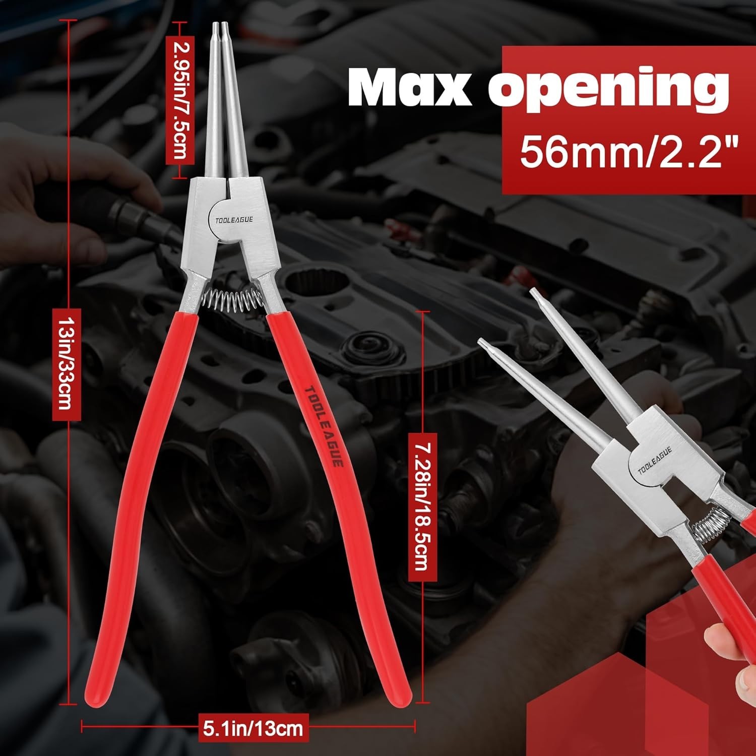 Snap Ring Pliers – 13″ Straight External, Alloy Steel