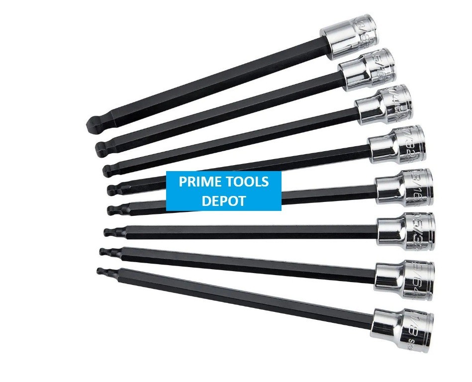 ICON 3/8 in. Drive SAE + METRIC Professional Long Ball Hex Bit Socket Set -2pk