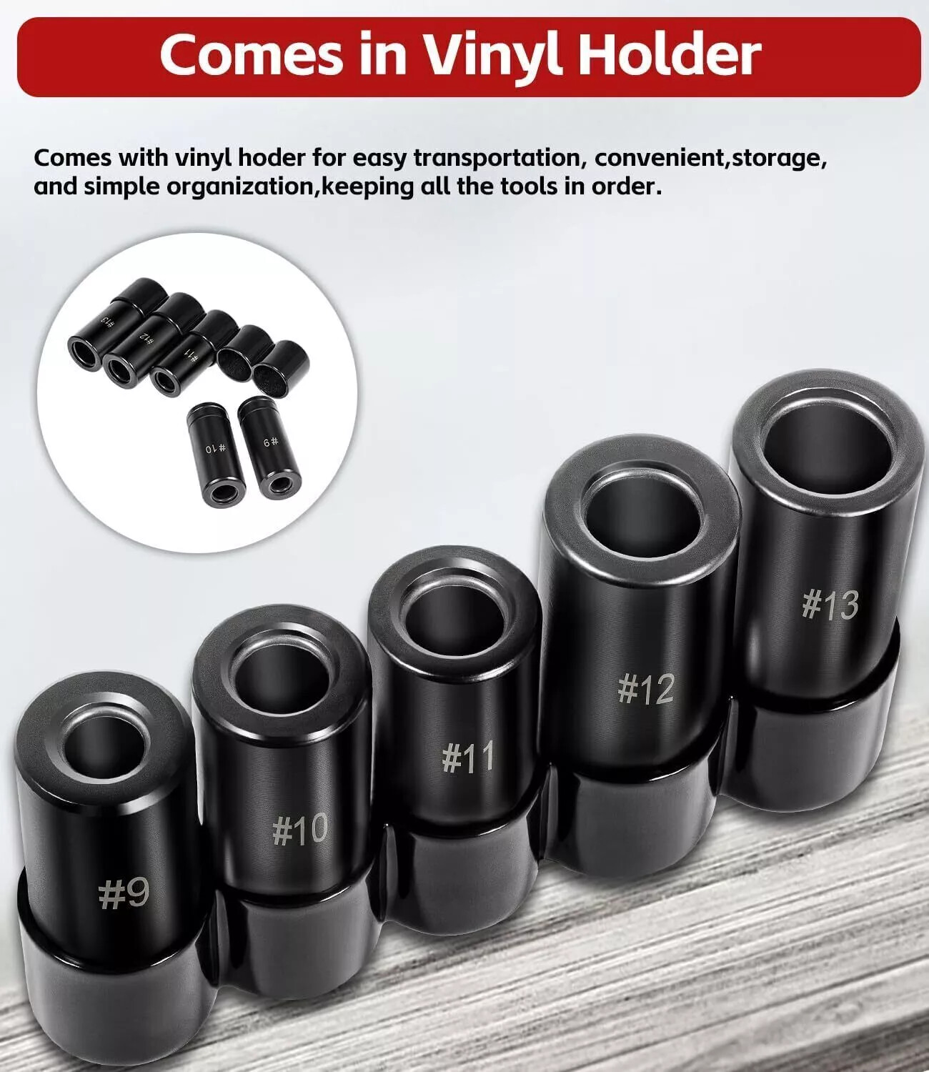 71670 Large Tap Socket Set Fit 5/8″, 11/16″, 3/4″, 7/8″ & 1″ Taps 1/2″ Drive