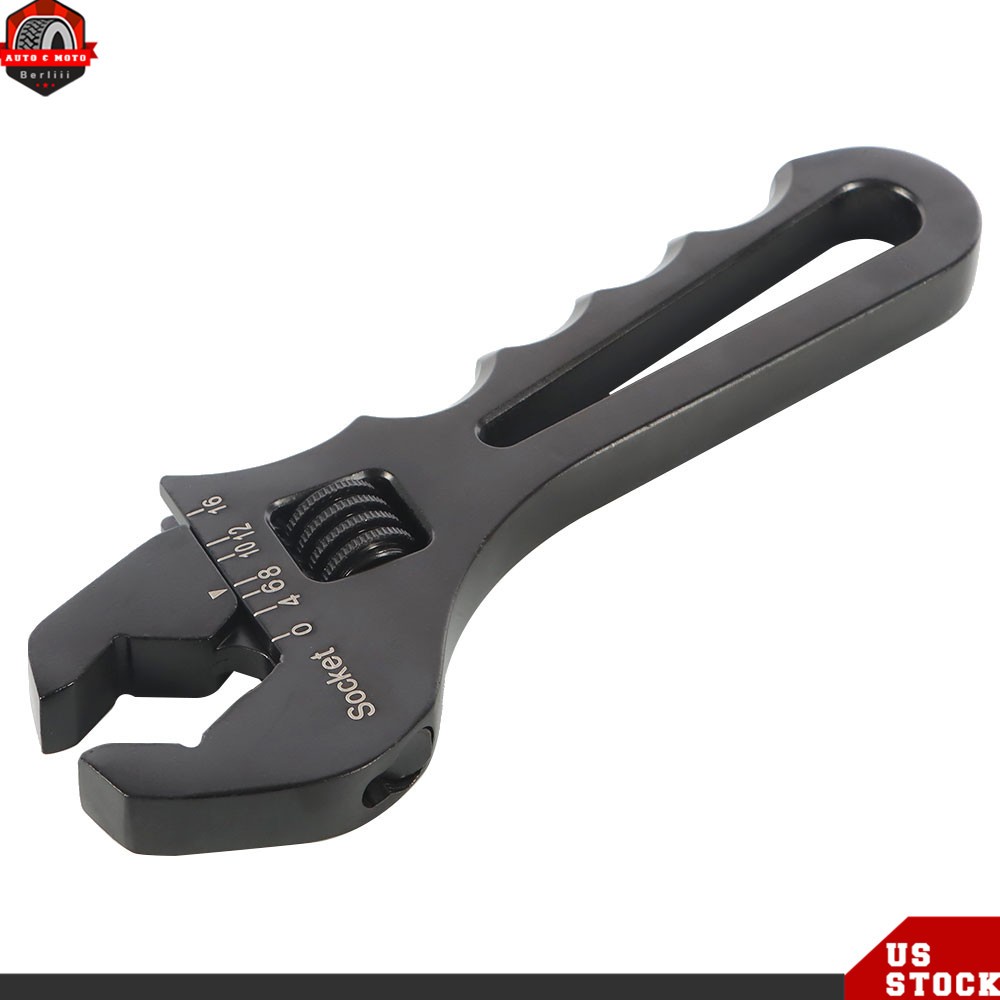 3AN-16AN Adjustable Wrench Black Aluminum Tool Spanner Fit For Hose End Fitting