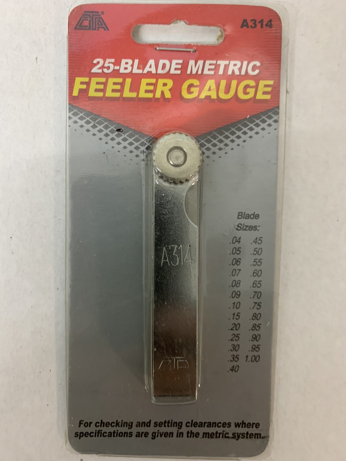 Feeler Gauge CTA 25 Blade Set A314 and 17 Blade Mini A322 2 Packs Lot