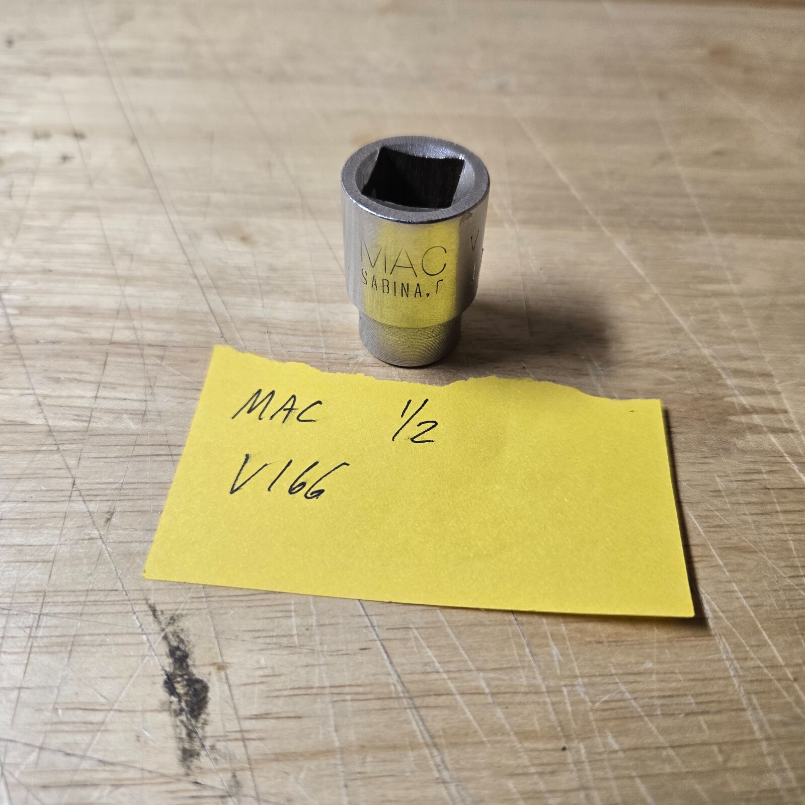 Mac Tools 1/2″ 6 Point (1/2″ Drive) Shallow Standard Socket V166 Made in USA