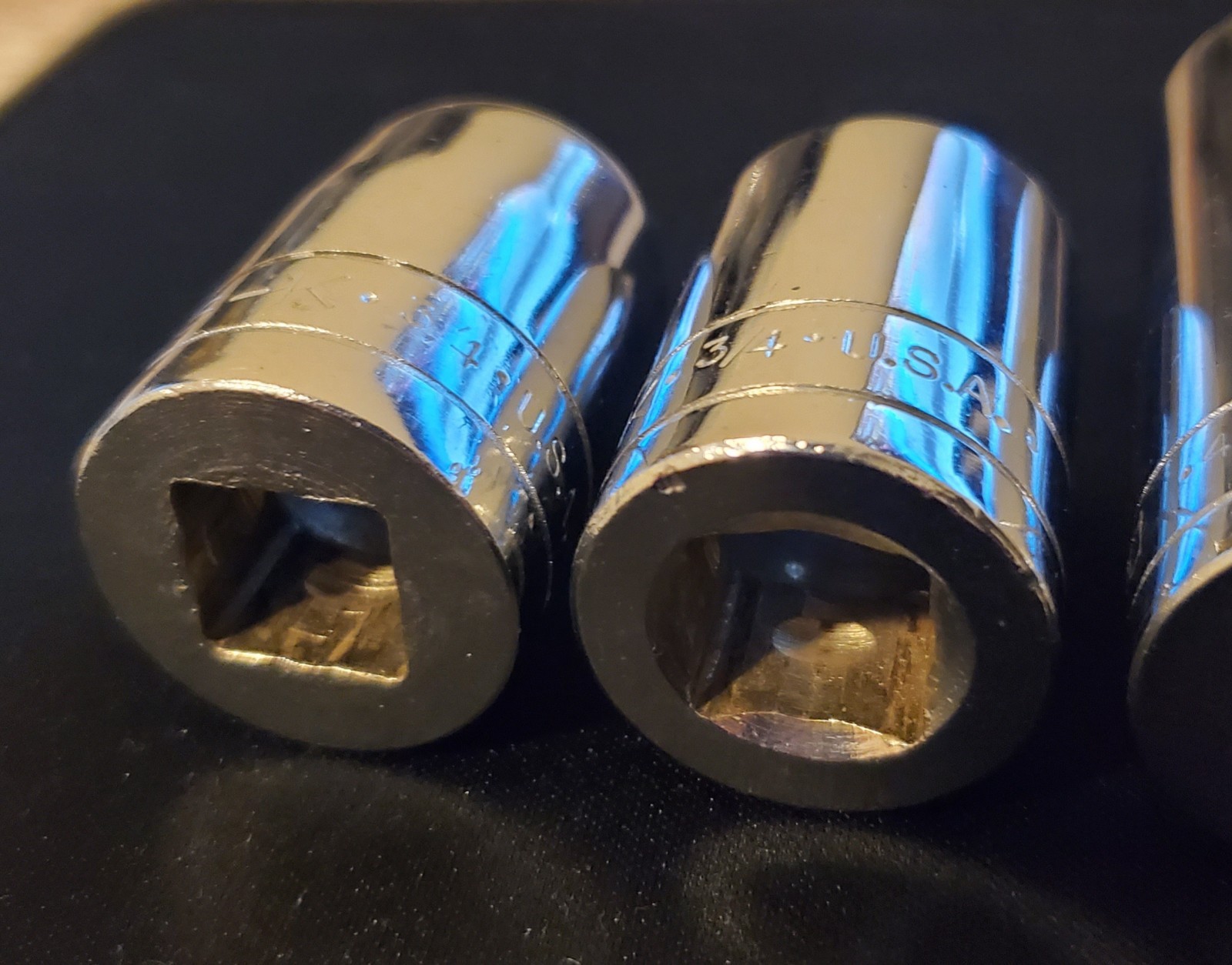 S K Tools 3/4″ Sockets 1/2″ & 3/8″ Drive Lot of 4
