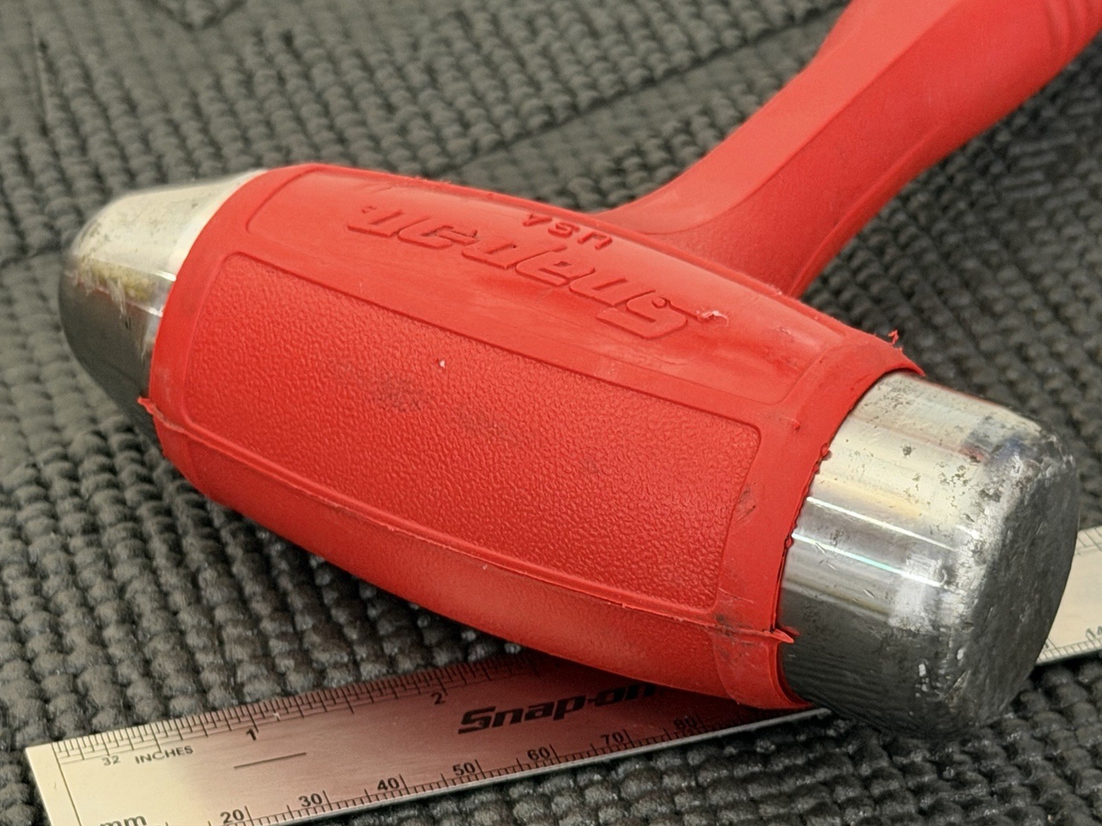 Snap-On 32oz Ball Peen Soft Grip Dead Blow Hammer RED USA🇺🇸 – HBBD32