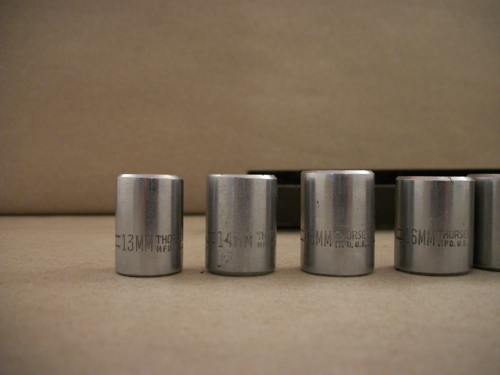 Lot Of 7 Vintage Thorsen 3/8” Drive 6 Point Metric Sockets Made USA