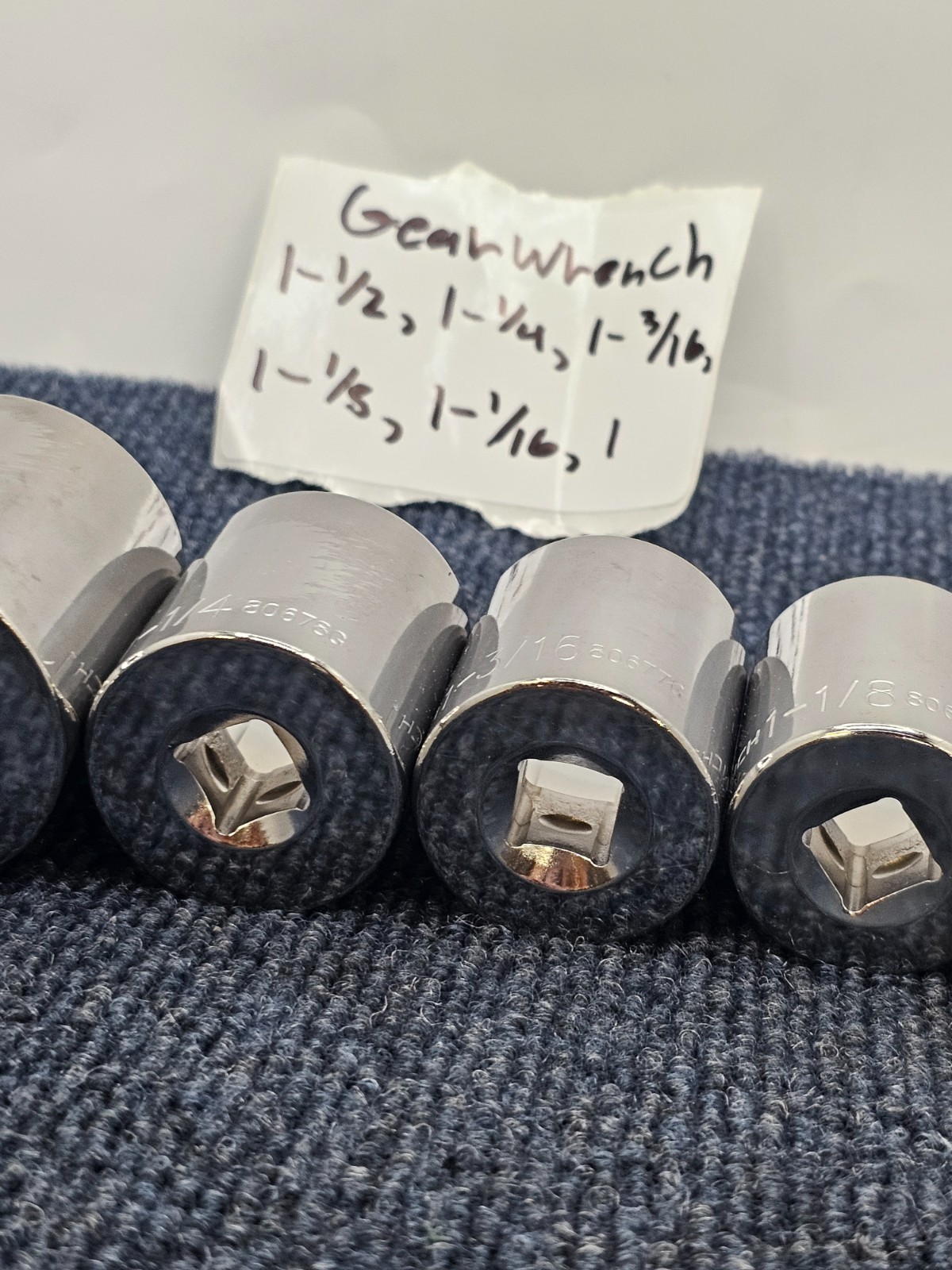 (6-PIECE) GearWrench 1/2 Drive, 12-Point Standard SAE Sockets Sizes 1″ to 1-1/2″