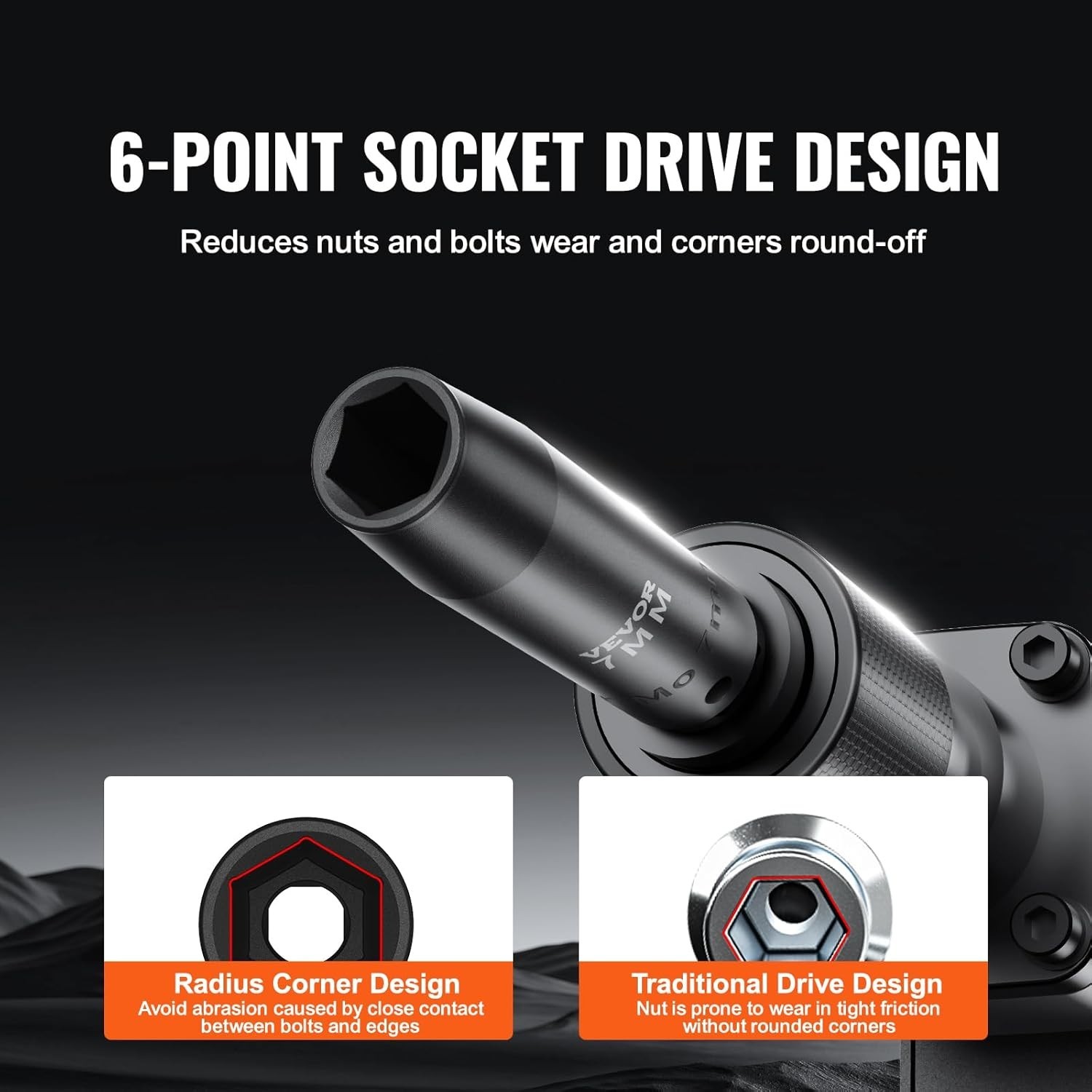65-Piece 1/2″ Drive Impact Socket Set – Cr-V Alloy Steel for Heavy-Duty Repairs