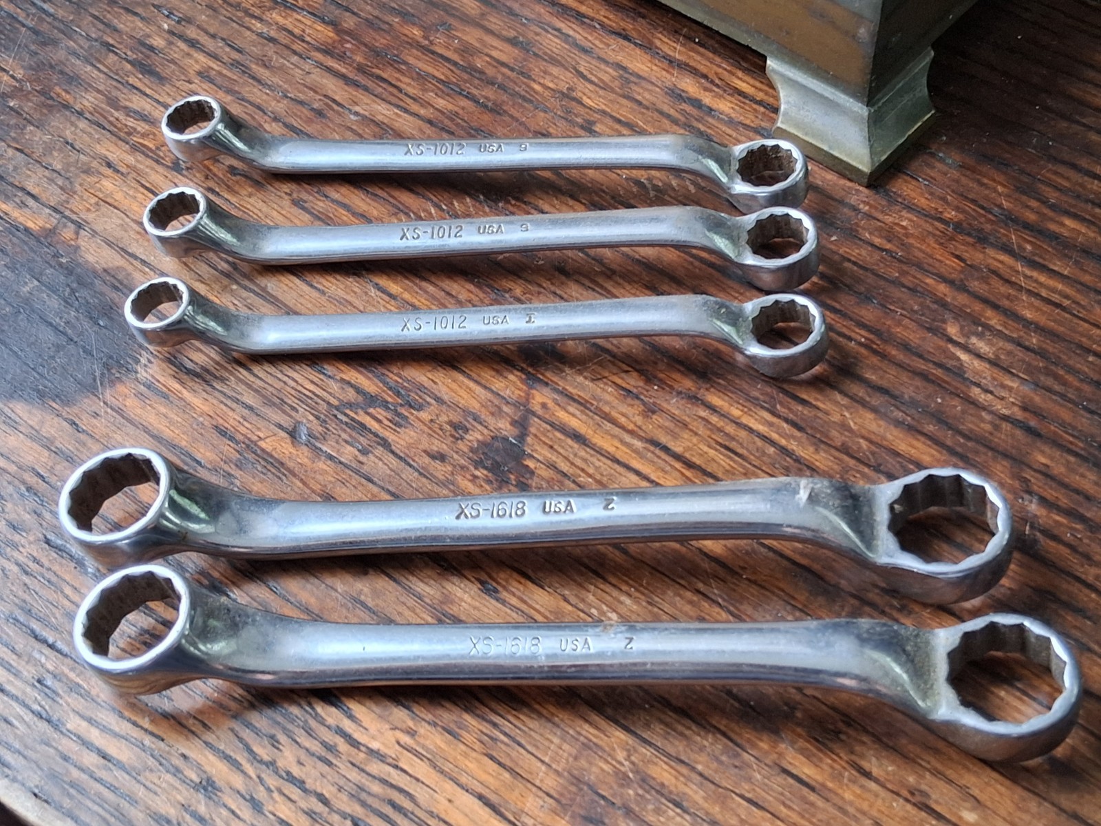 Snap – On Deep Offset Box End Wrench 5 Pieces SAE (2) 1/2-9/16 & (3) 5/16-3/8