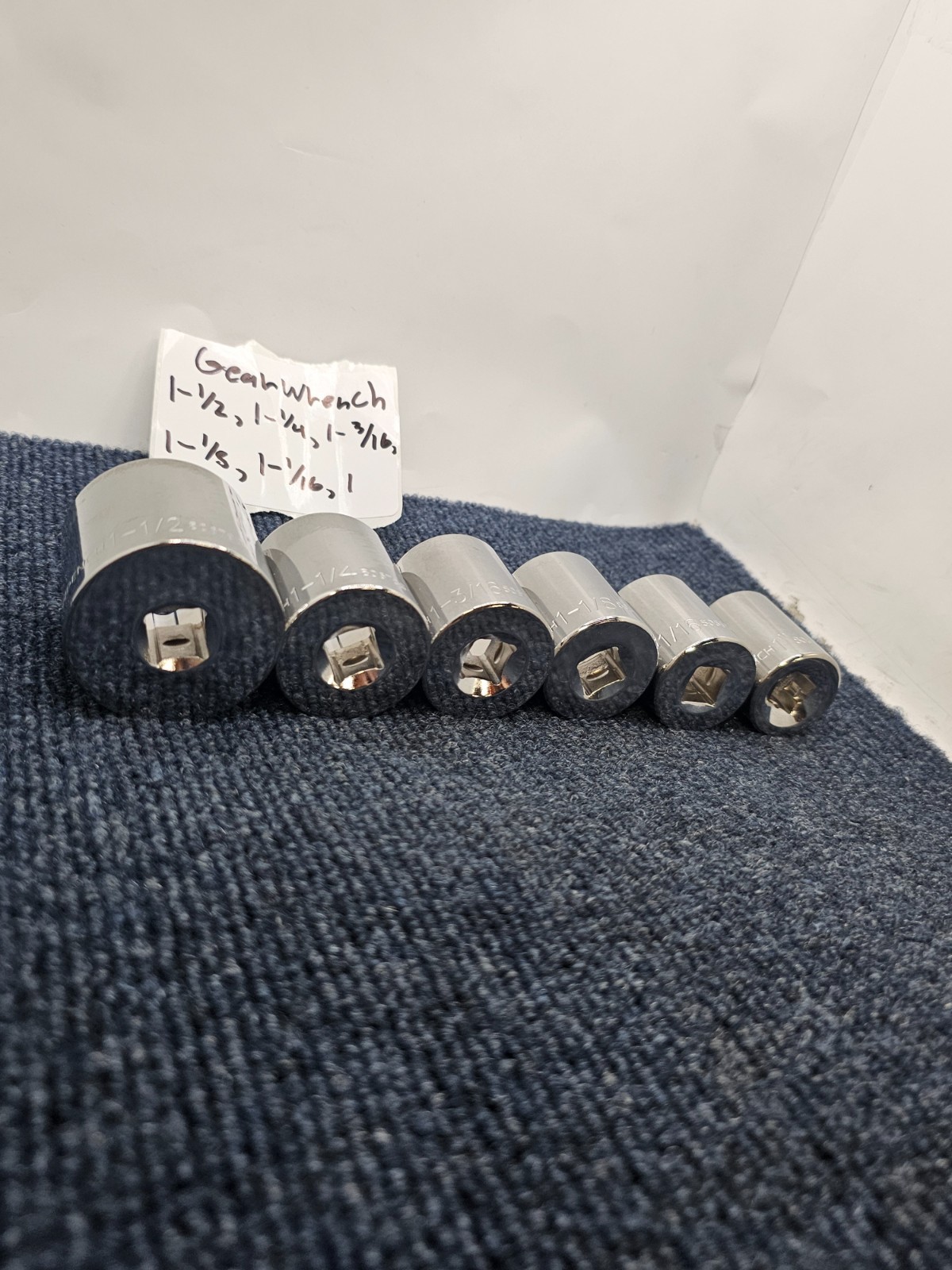 (6-PIECE) GearWrench 1/2 Drive, 12-Point Standard SAE Sockets Sizes 1″ to 1-1/2″