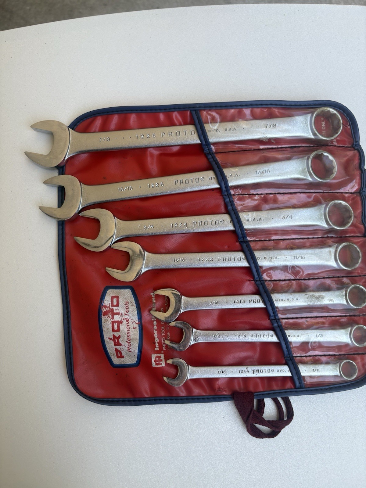 Vintage Proto Professional 7pc Combination Wrench Set 1214-1228 12pt USA Made